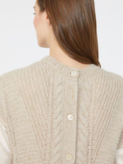 Alpaca and lurex gilet - Beige