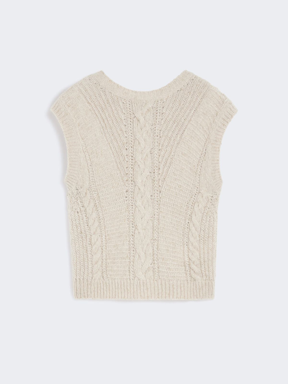 Alpaca and lurex gilet - Beige