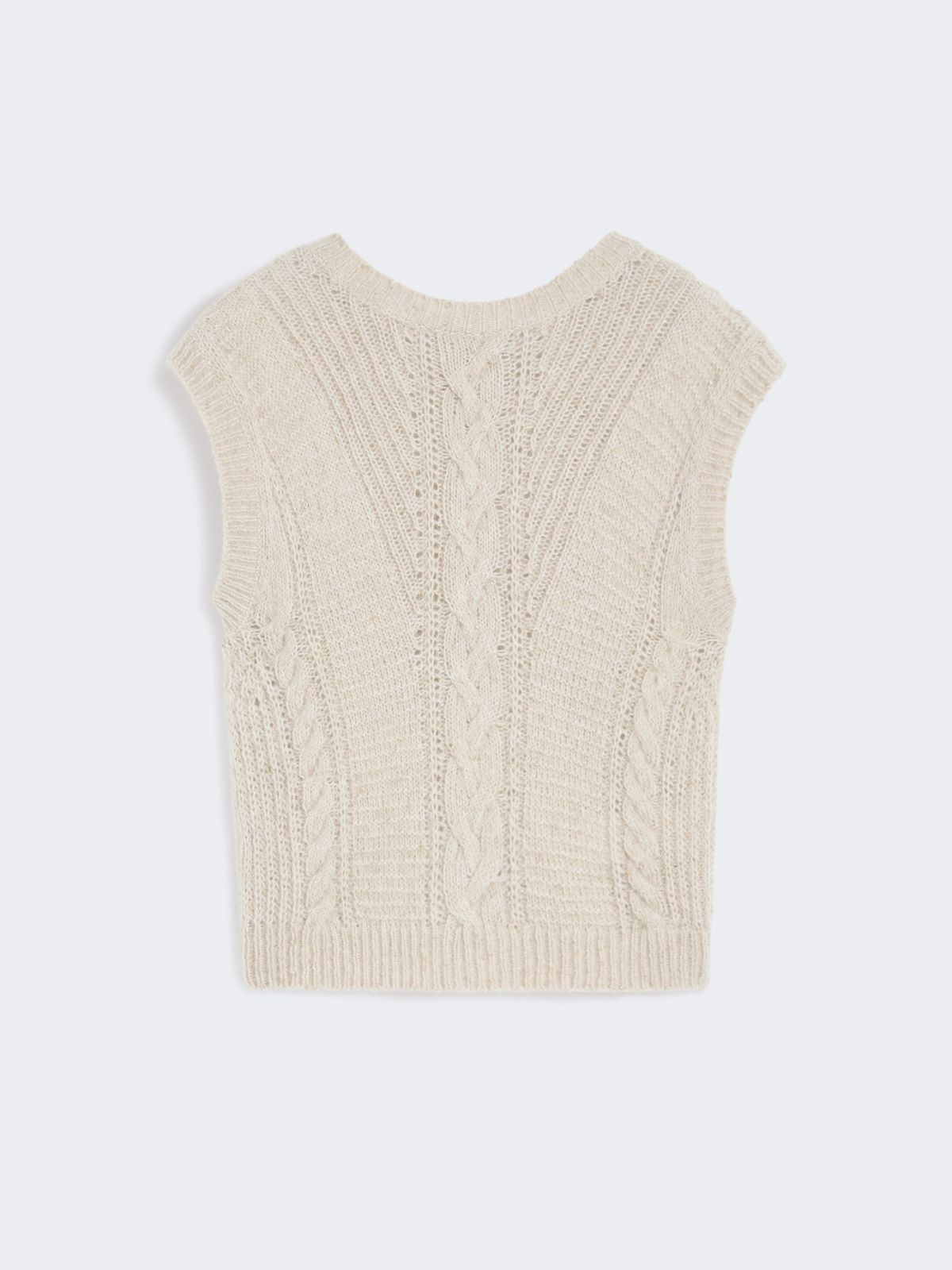 Alpaca and lurex gilet - Beige
