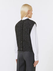 Alpaca and lurex gilet - Dark grey