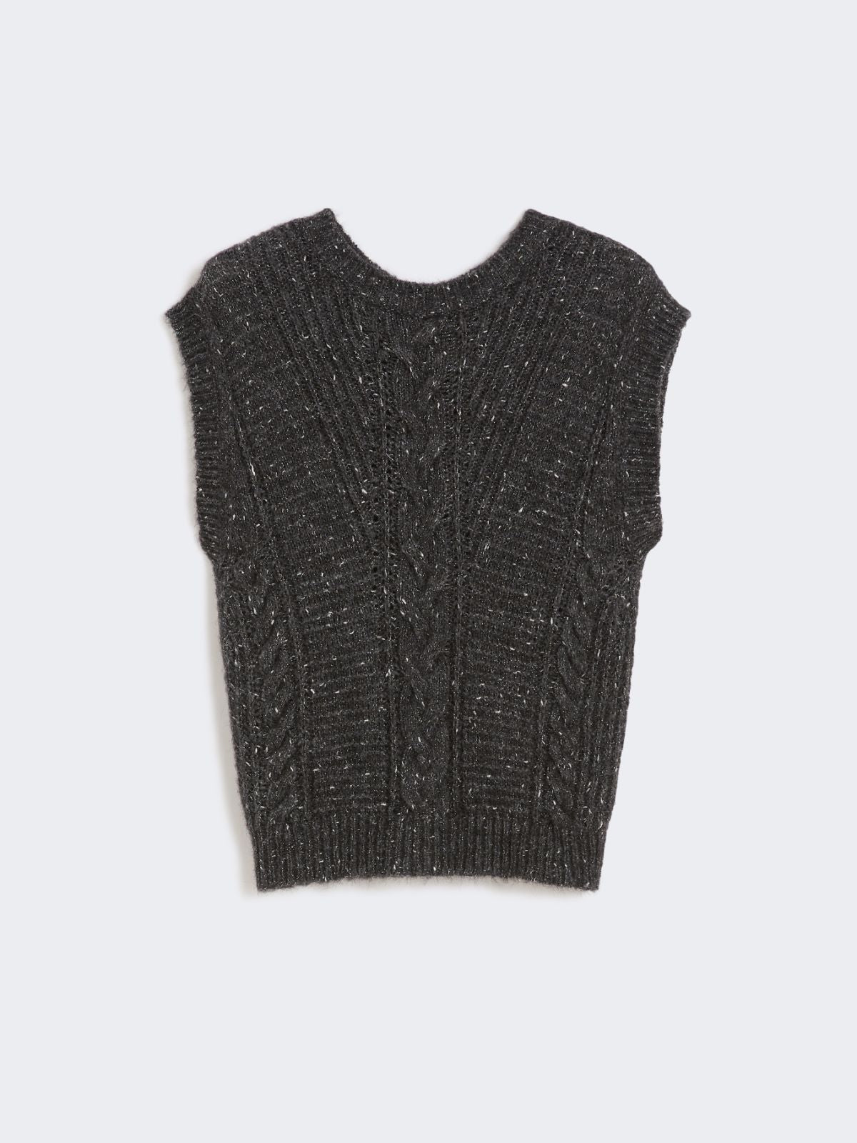 Alpaca and lurex gilet - Dark grey