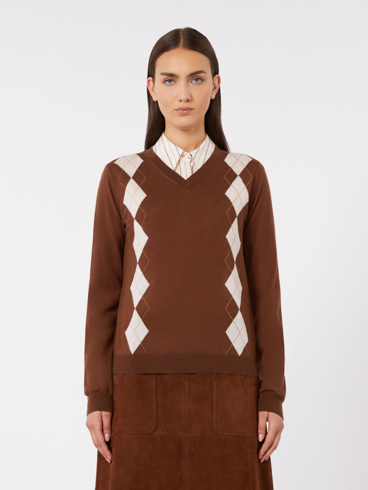 Wool and silk sweater - Chocolate