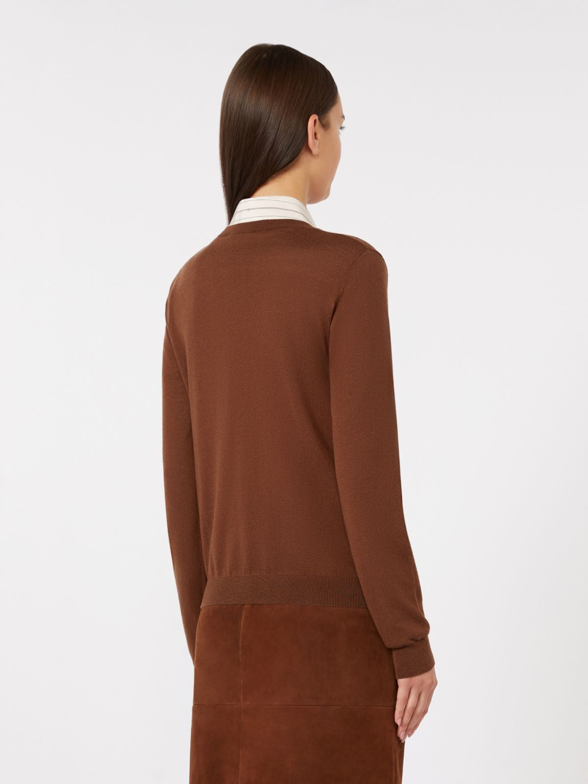 Wool and silk sweater - Chocolate
