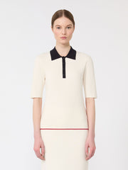 Stretch viscose jumper - White blue