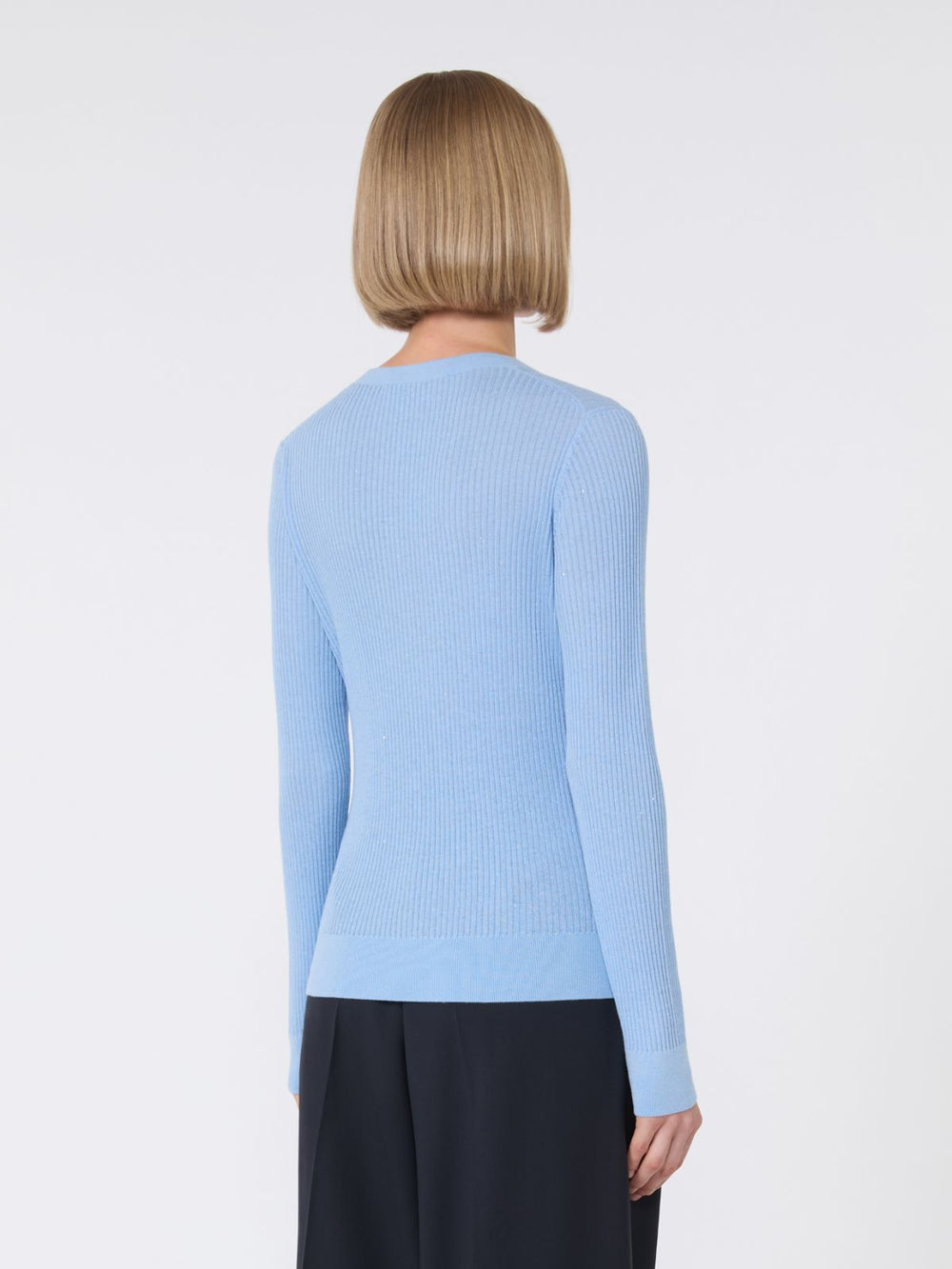 Sequinned wool and silk sweater - Light blue