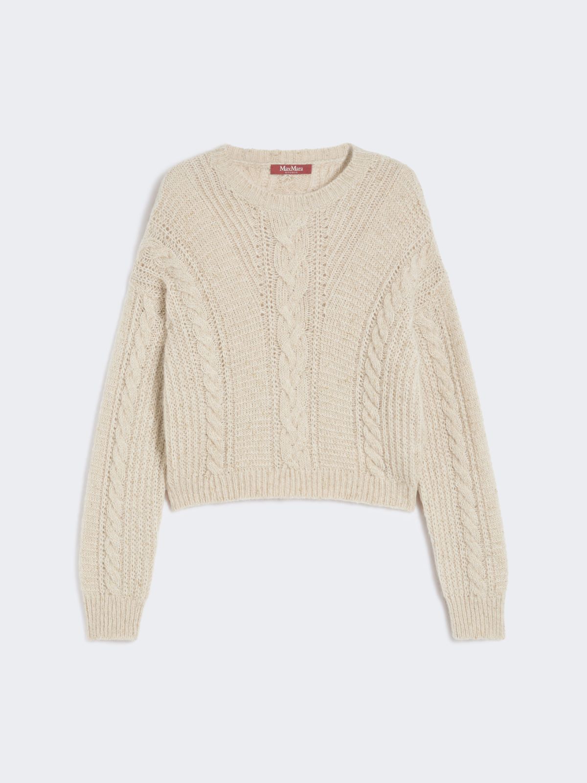 Boxy sweater in alpaca blend - Beige