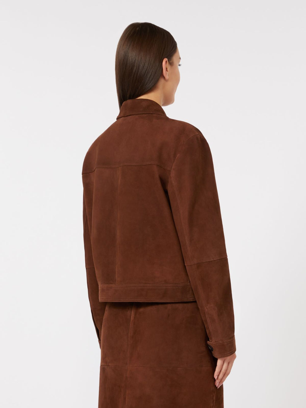 Suede boxy jacket - Chocolate