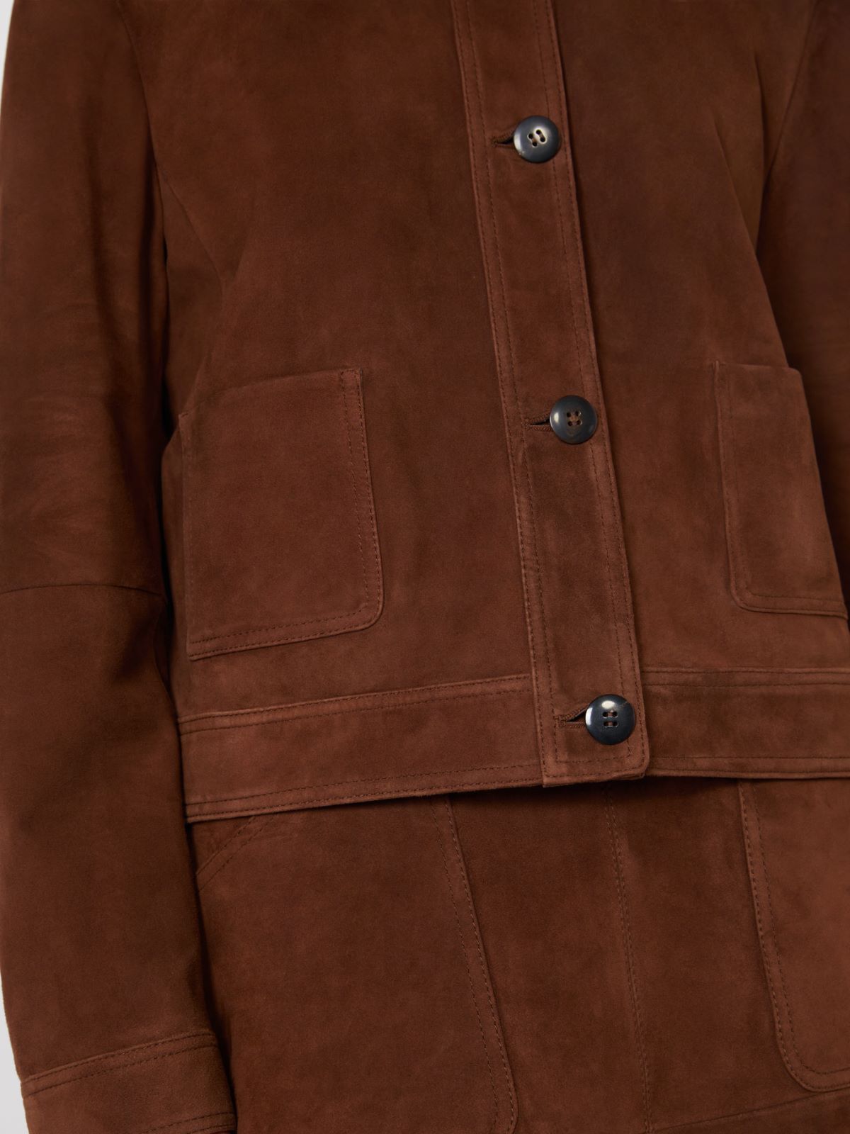 Suede boxy jacket - Chocolate