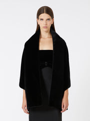 Reversible velvet and duchesse stole - Black
