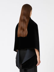 Reversible velvet and duchesse stole - Black