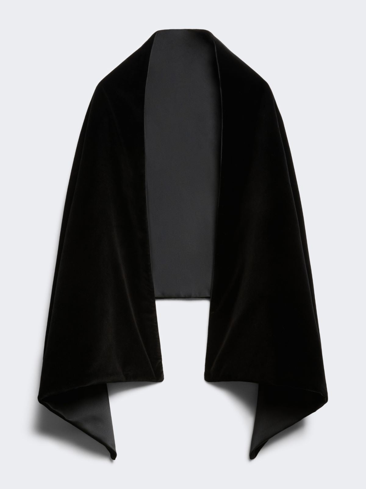 Reversible velvet and duchesse stole - Black
