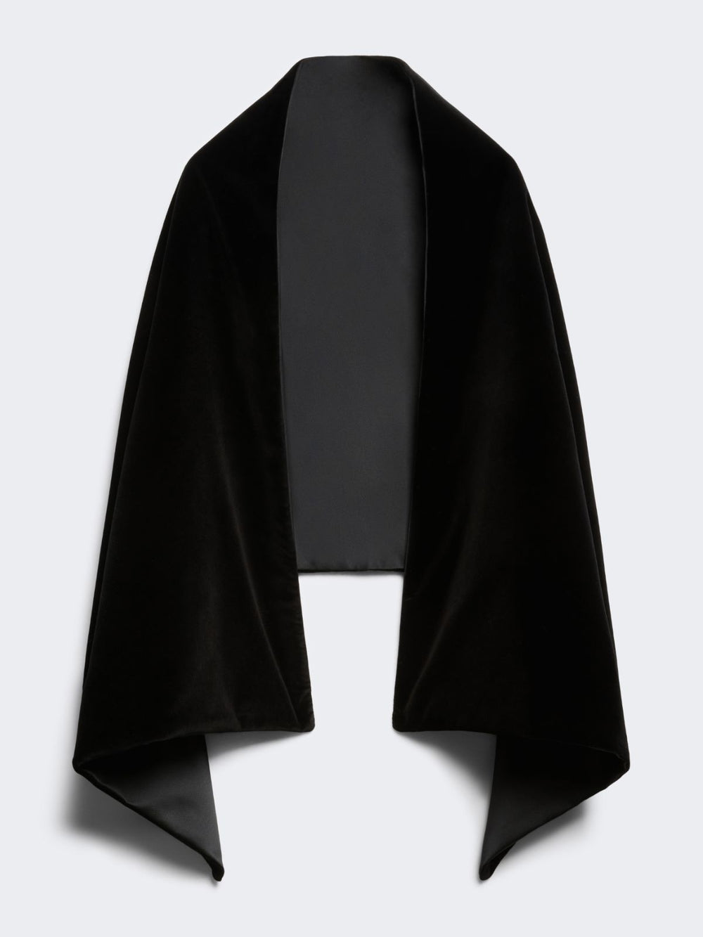 Reversible velvet and duchesse stole - Black