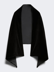 Reversible velvet and duchesse stole - Black