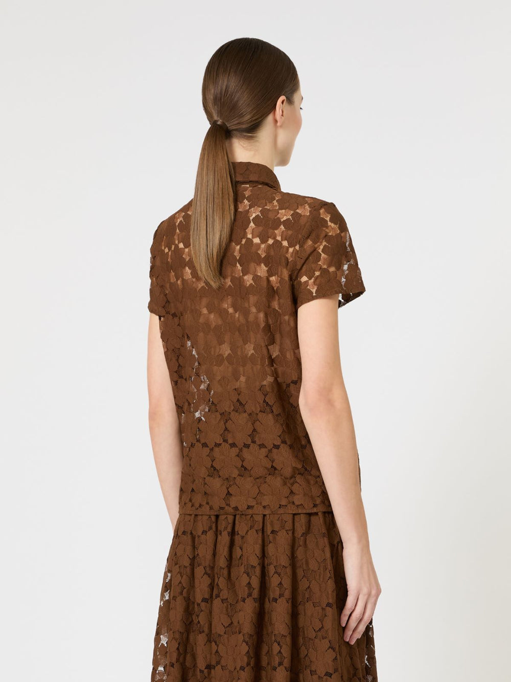 Lace T-shirt - Chocolate