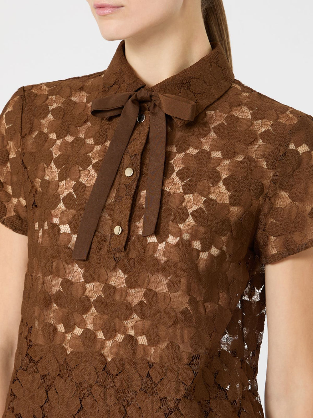 Lace T-shirt - Chocolate