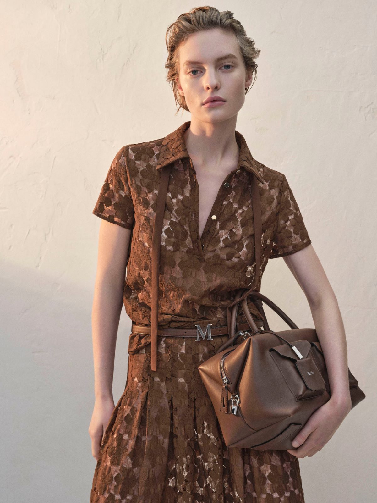 Lace T-shirt - Chocolate