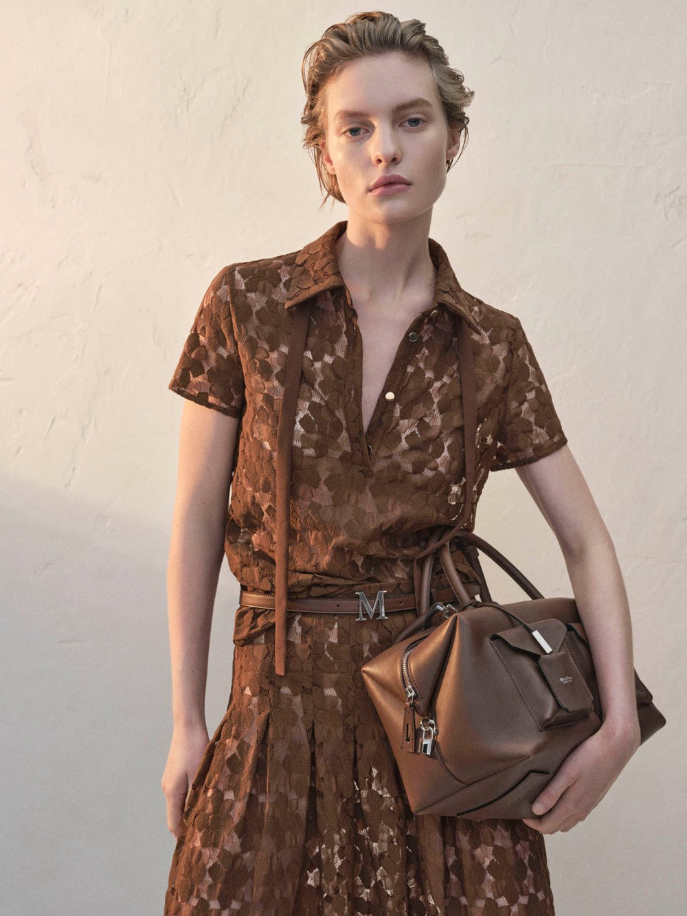 Lace T-shirt - Chocolate