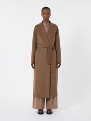 Wool drap wrap coat - Brown