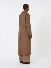 Wool drap wrap coat - Brown