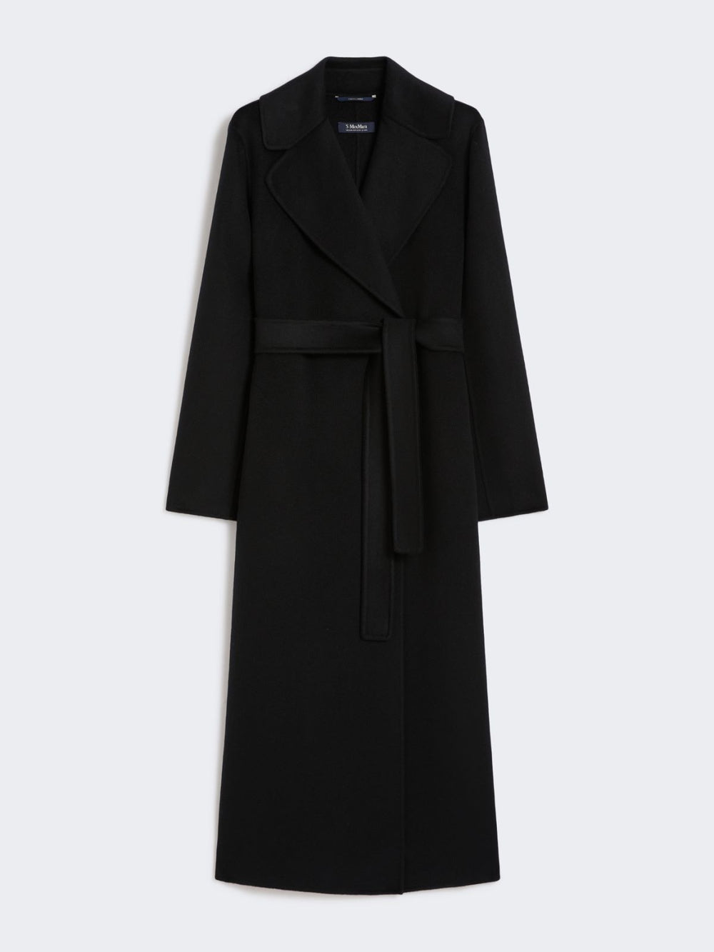 Wool and cashmere coat with belt - Black