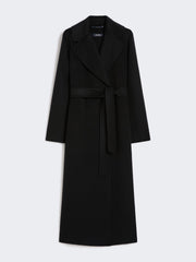 Wool and cashmere coat with belt - Black