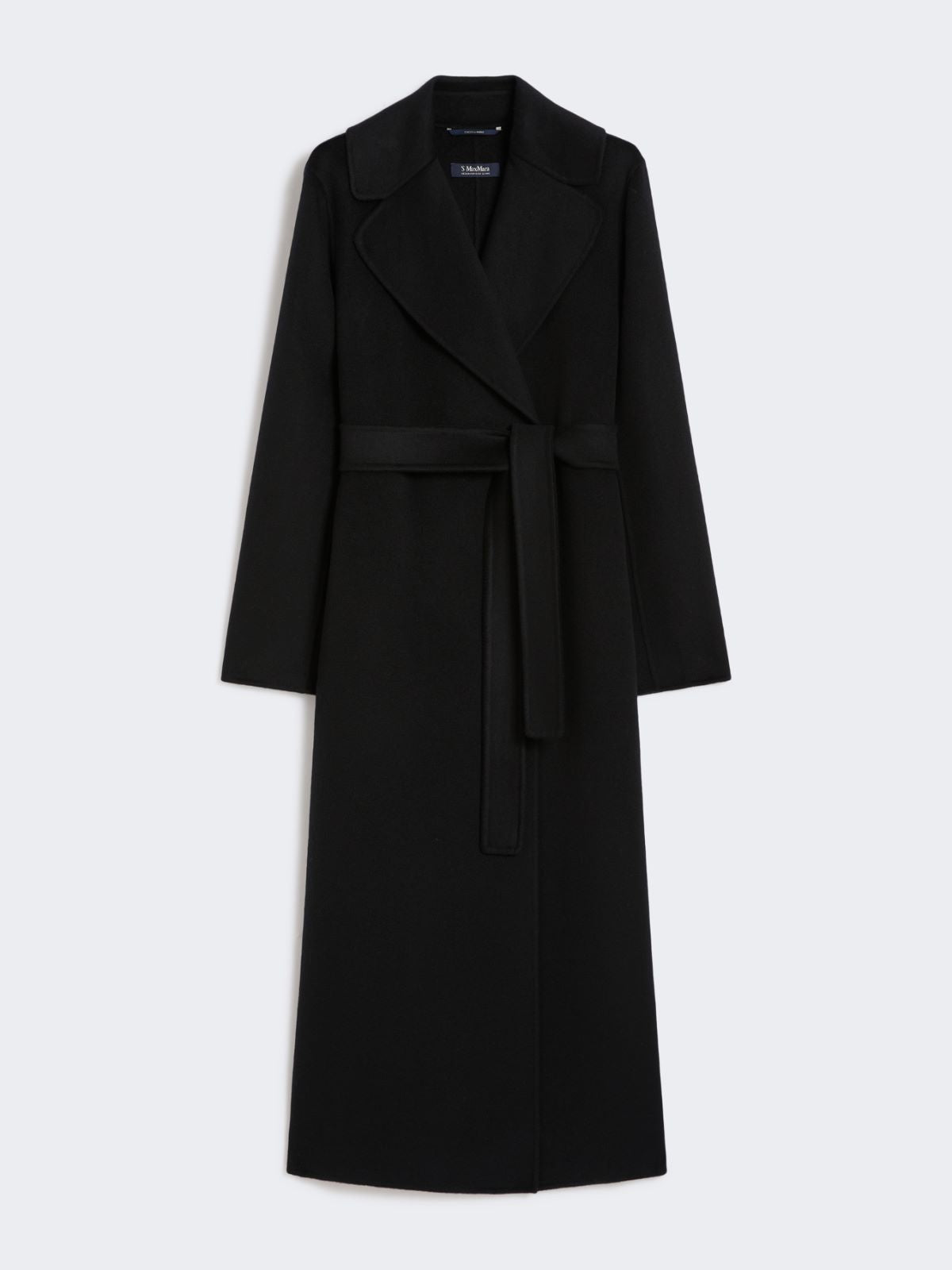 Wool and cashmere coat with belt - Black