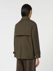 Double-breasted water-repellent cotton trench coat - Green