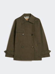 Double-breasted water-repellent cotton trench coat - Green