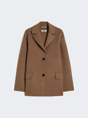 Single-breasted double-faced wool jacket - Camel
