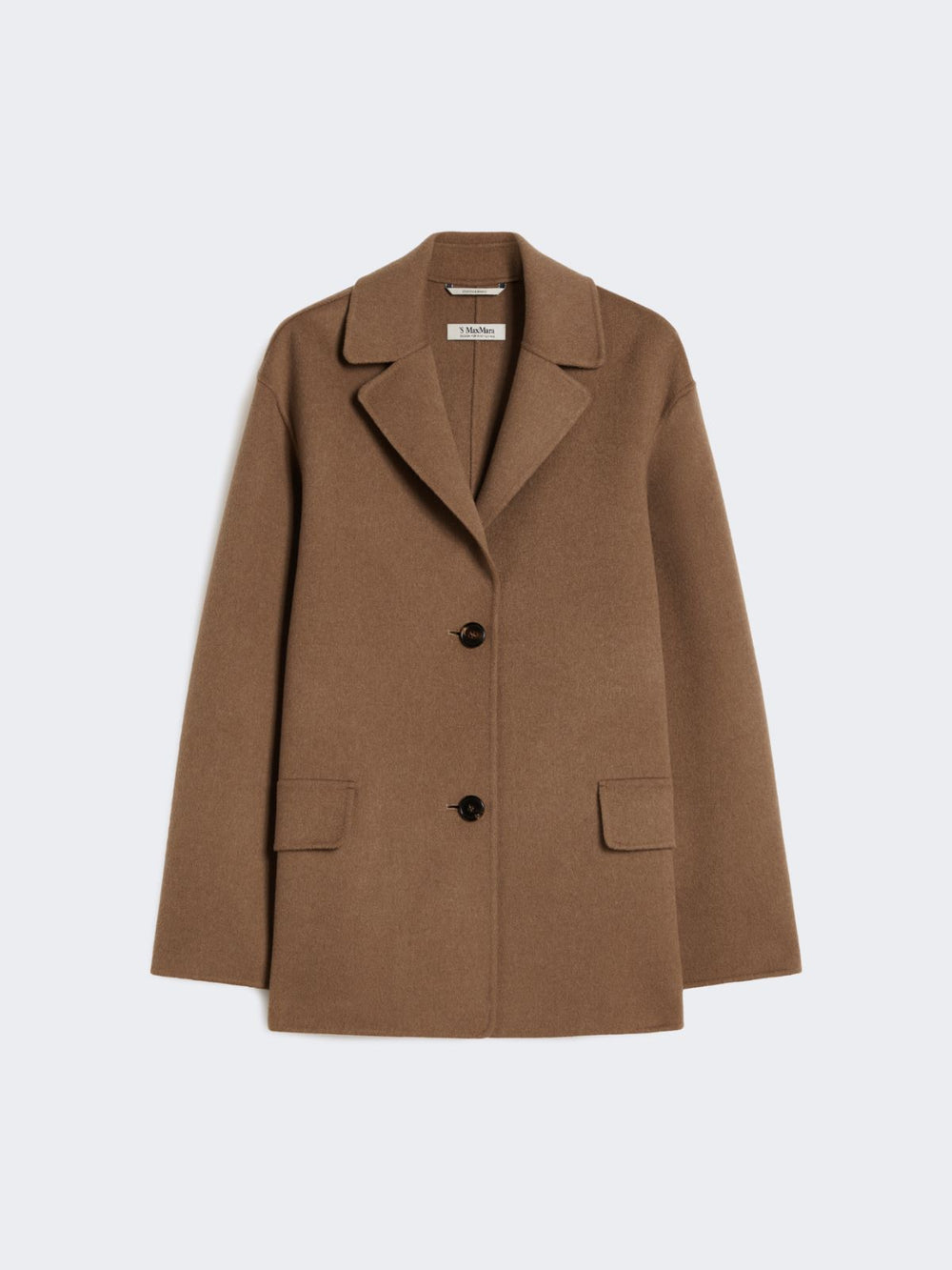 Single-breasted double-faced wool jacket - Camel