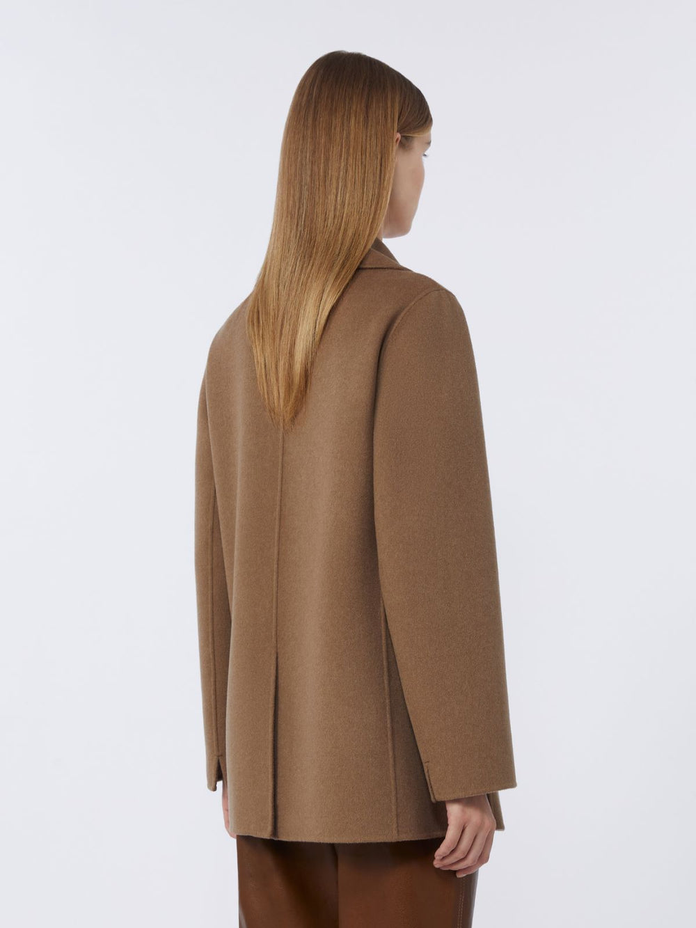 Double-breasted double-faced wool jacket - Camel