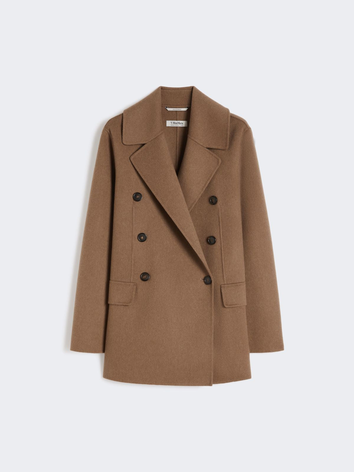 Double-breasted double-faced wool jacket - Camel