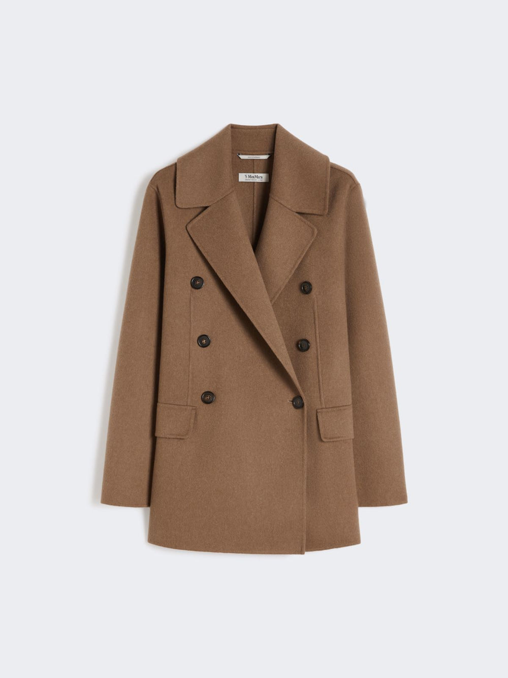 Double-breasted double-faced wool jacket - Camel