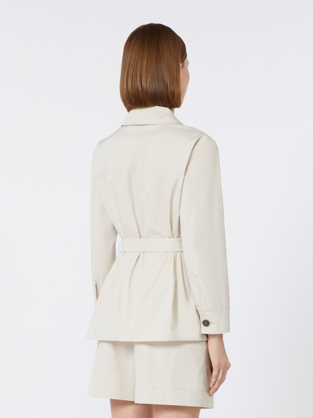 Cotton shirt with belt detail - Ecru