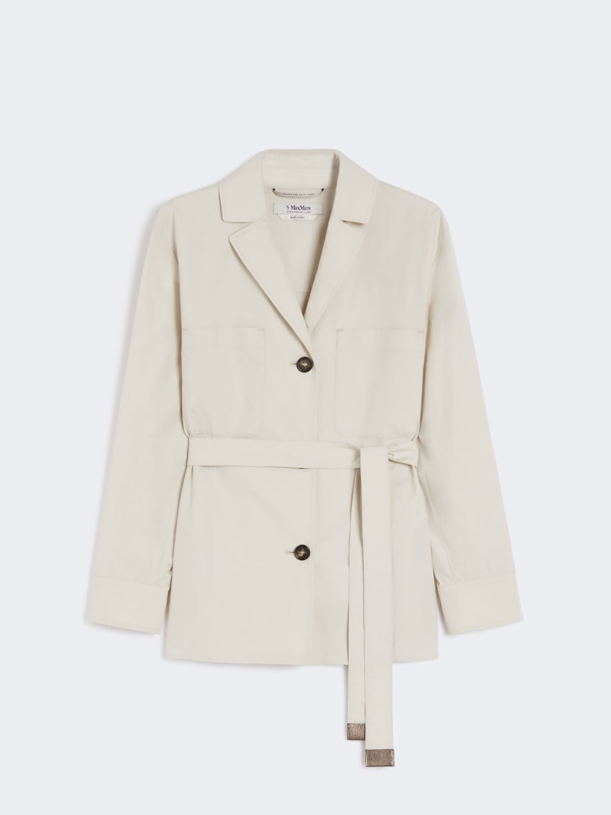 Cotton shirt with belt detail - Ecru