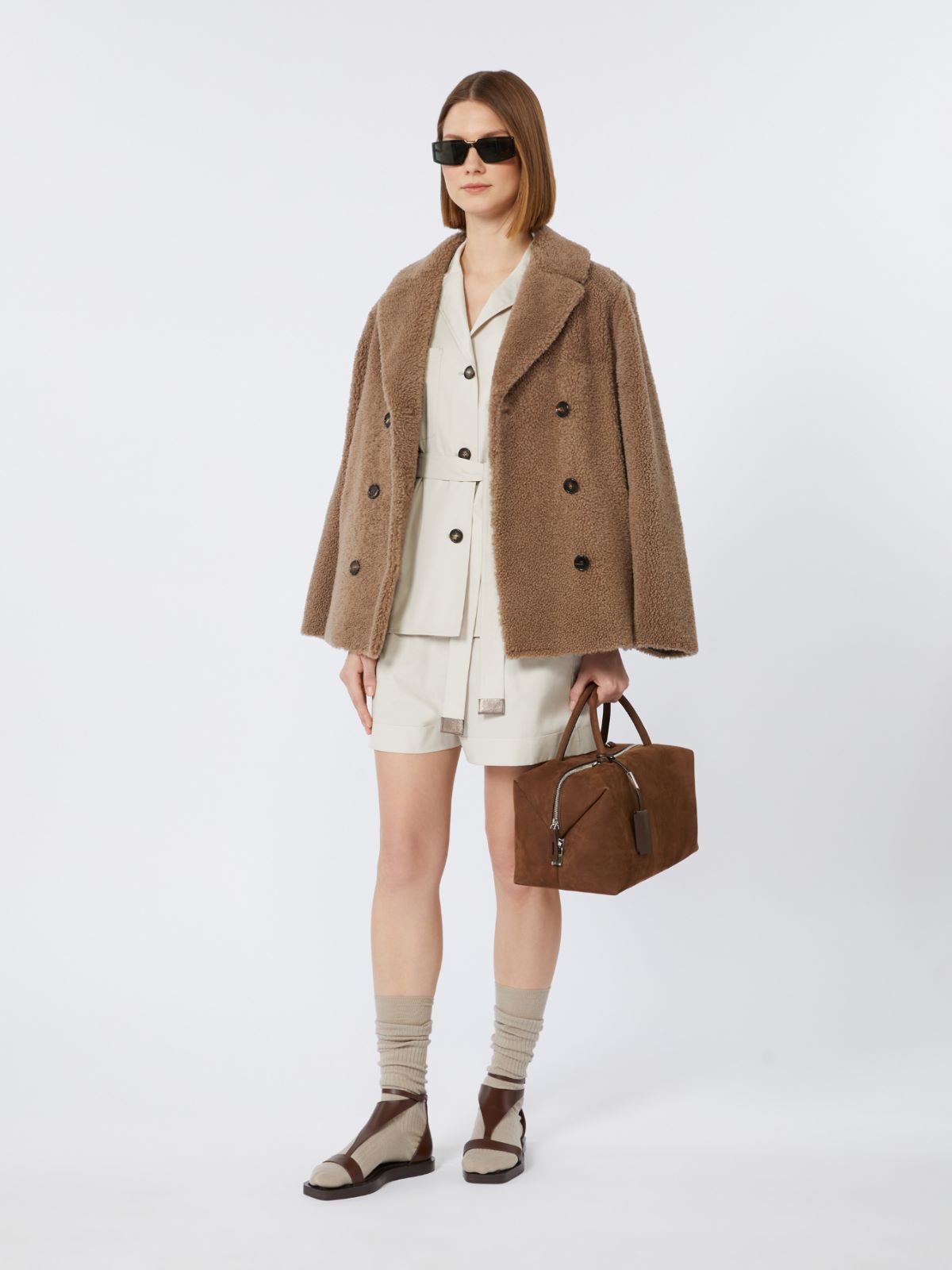 Cotton shirt with belt detail - Ecru