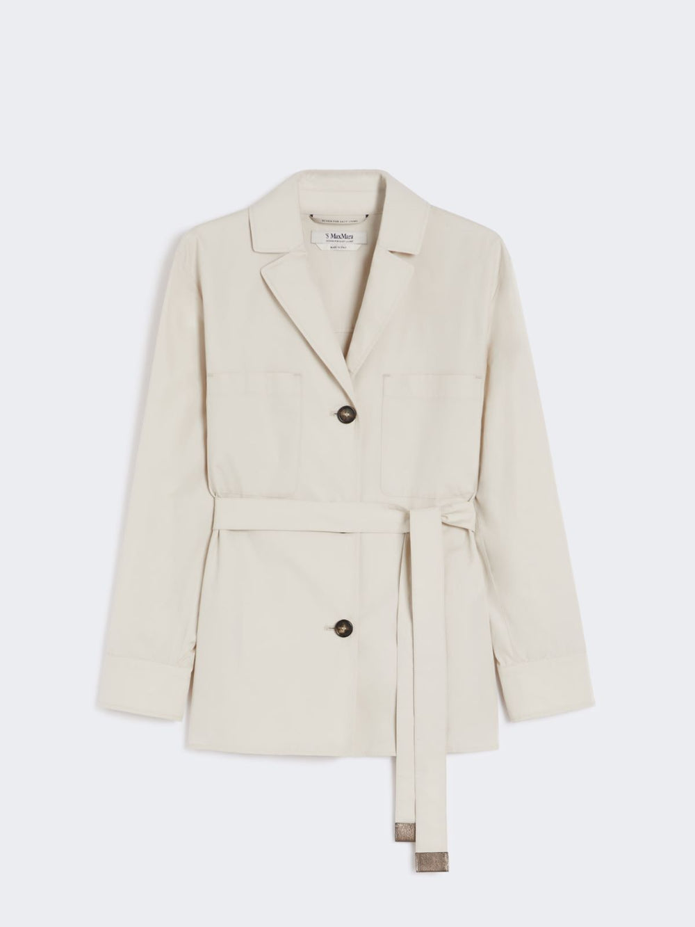 Cotton shirt with belt detail - Ecru