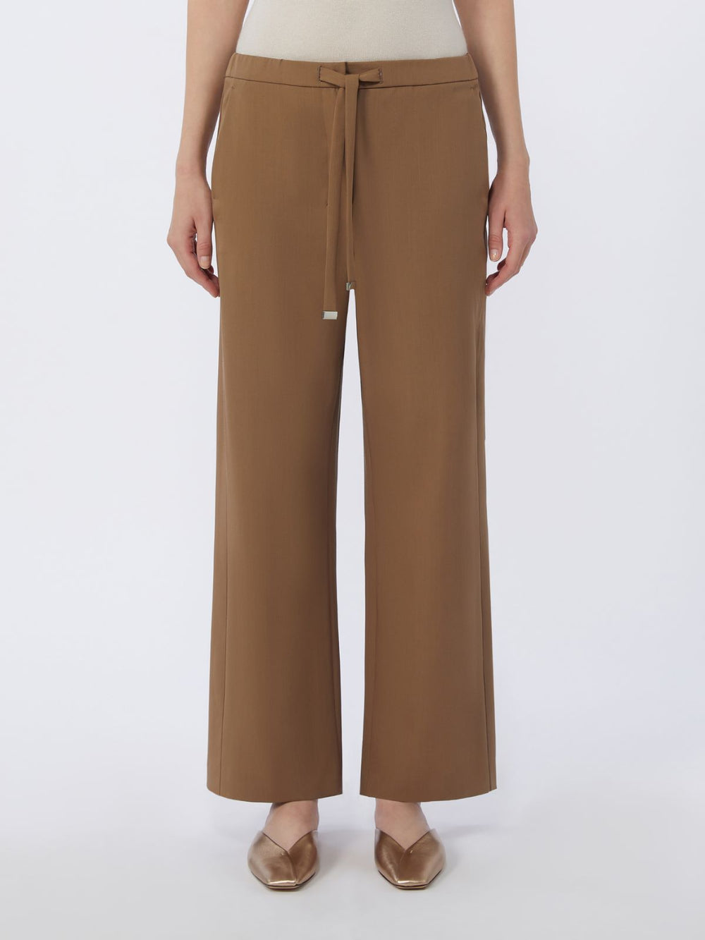 Wool gabardine trousers - Caramel