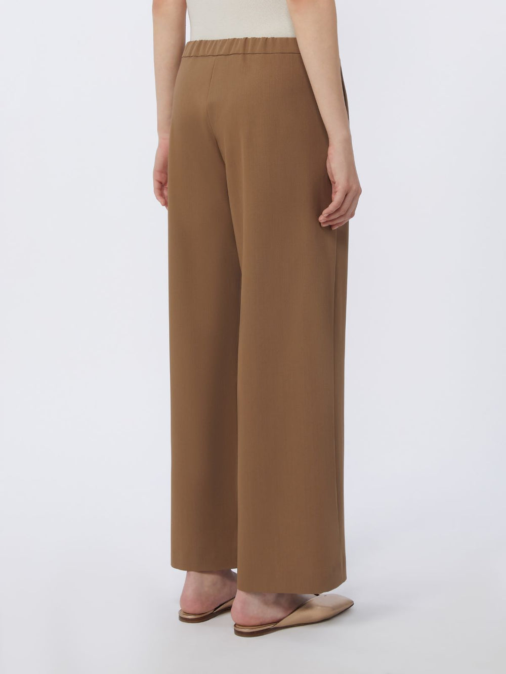 Wool gabardine trousers - Caramel