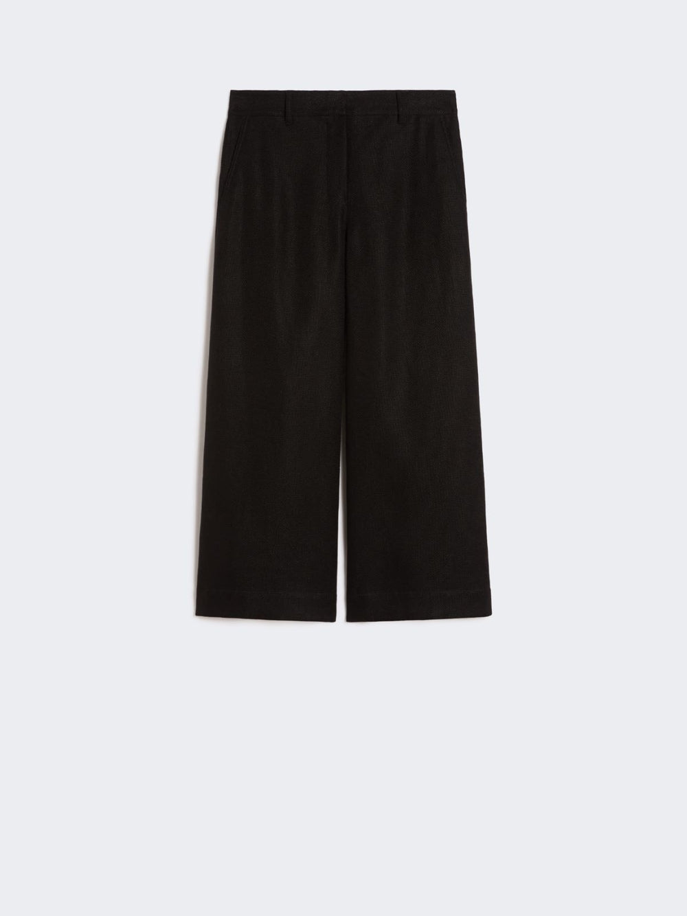 Stretch cotton and linen trousers - Black