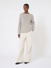 Washed cotton trousers - Natural