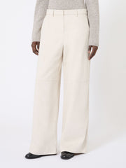 Washed cotton trousers - Natural