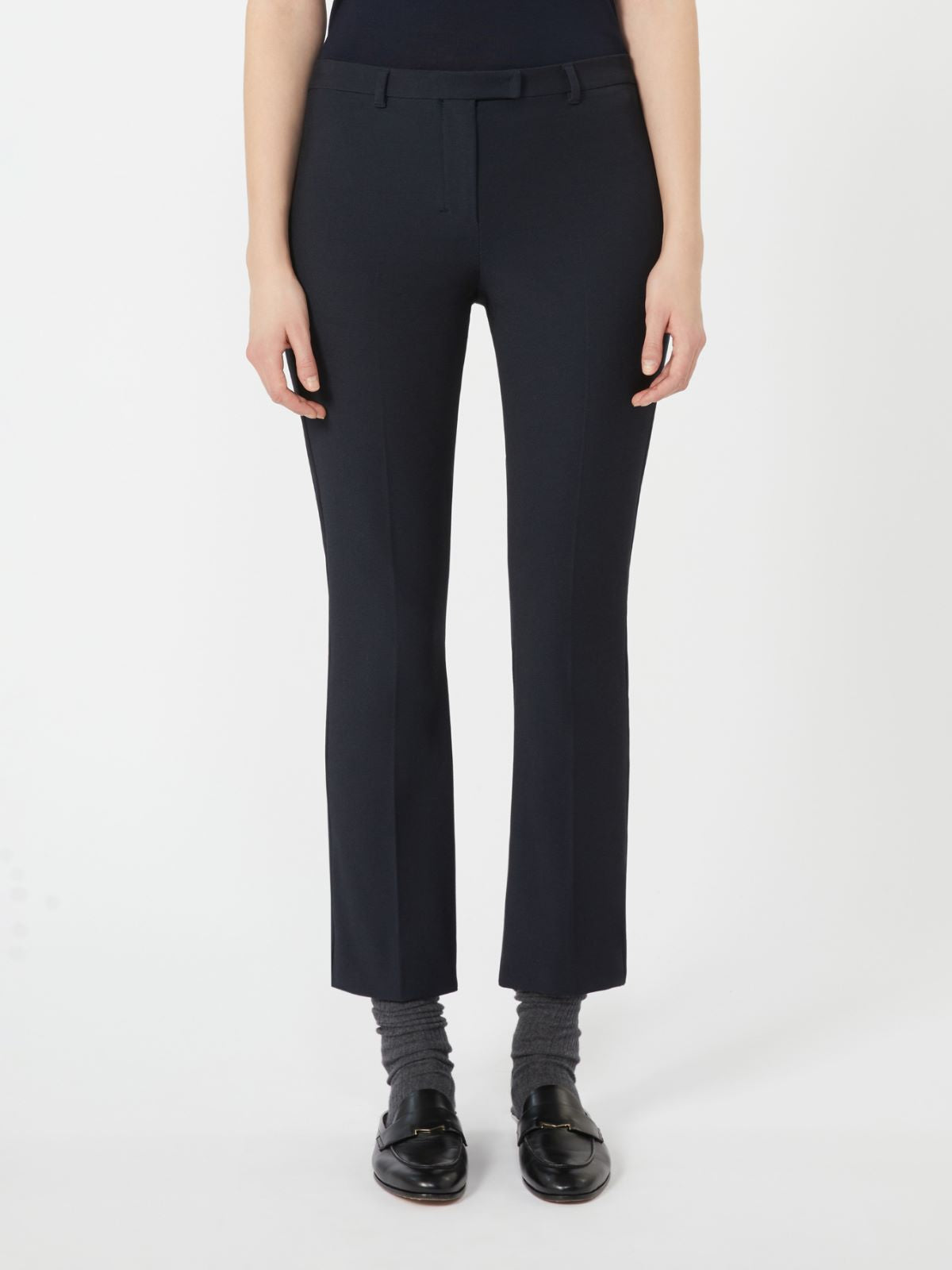 Stretch cotton-blend trousers - Midnightblue