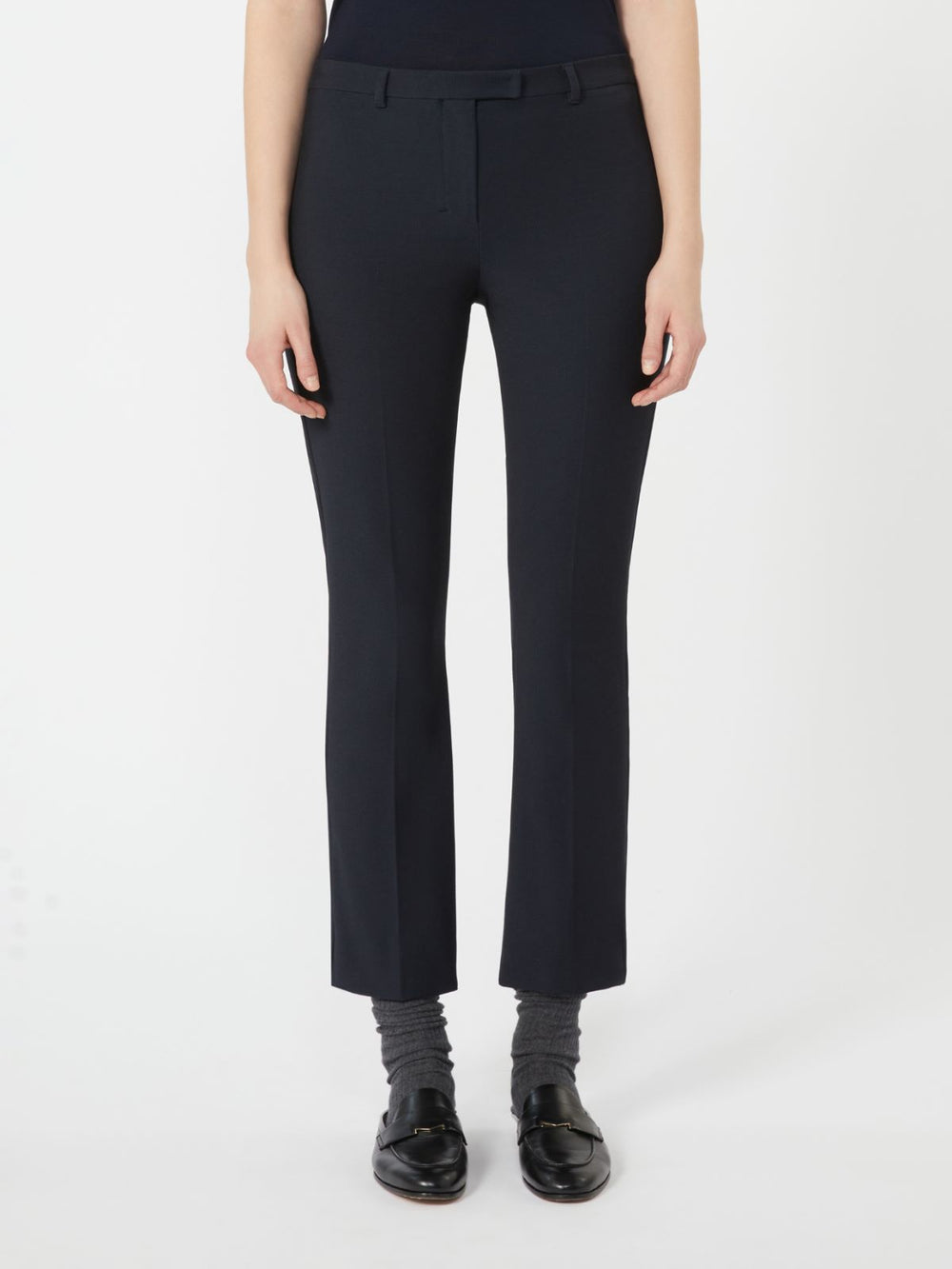 Stretch cotton-blend trousers - Midnightblue