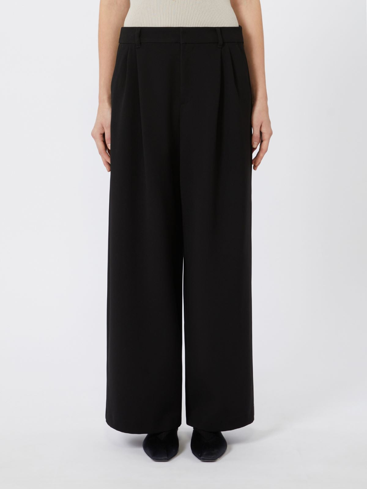 Cady wide-leg trousers - Black