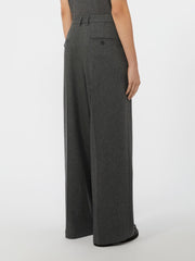 Wide-fit wool flannel trousers - Medium grey