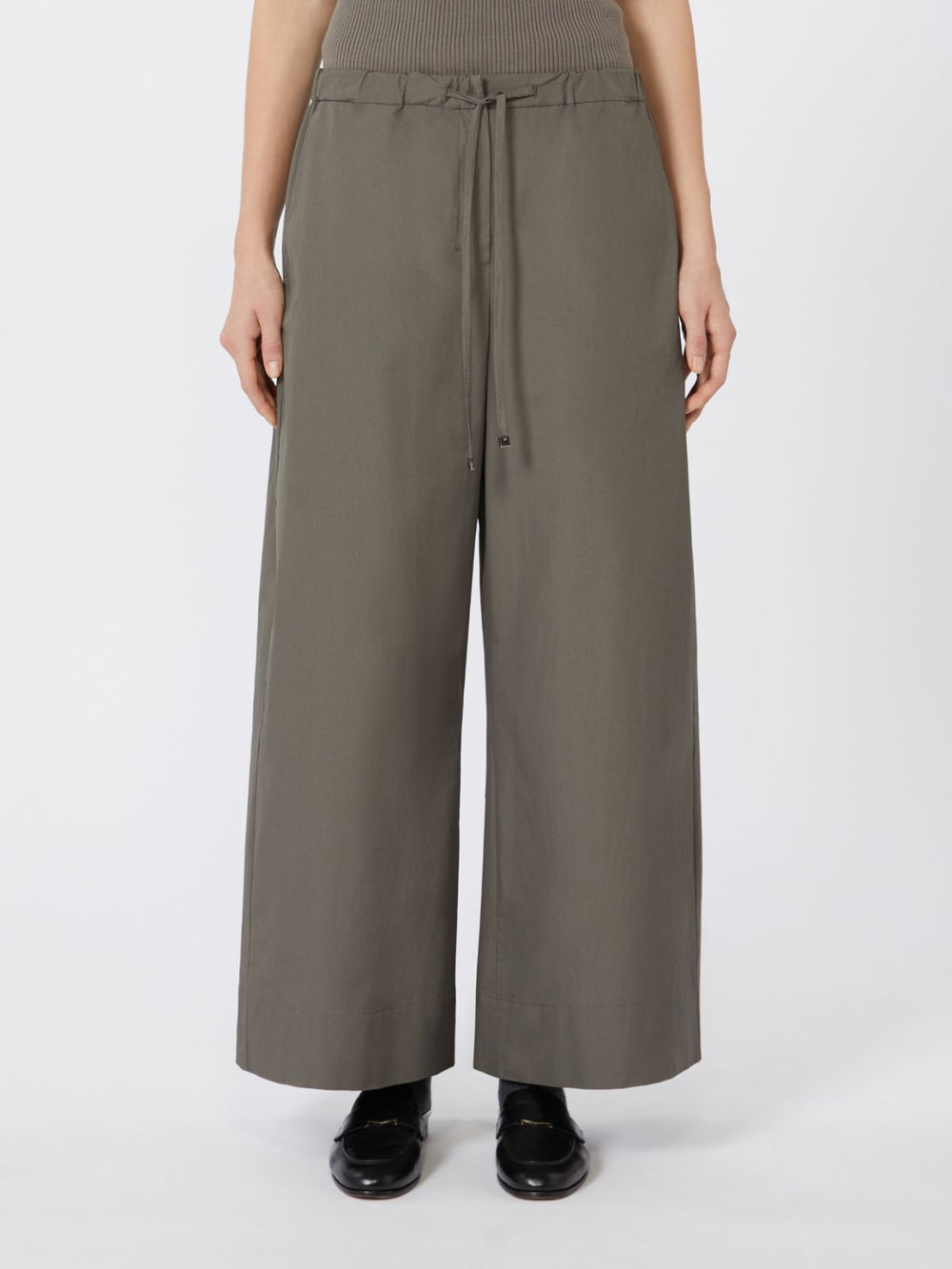 Cotton drawstring trousers - Medium grey