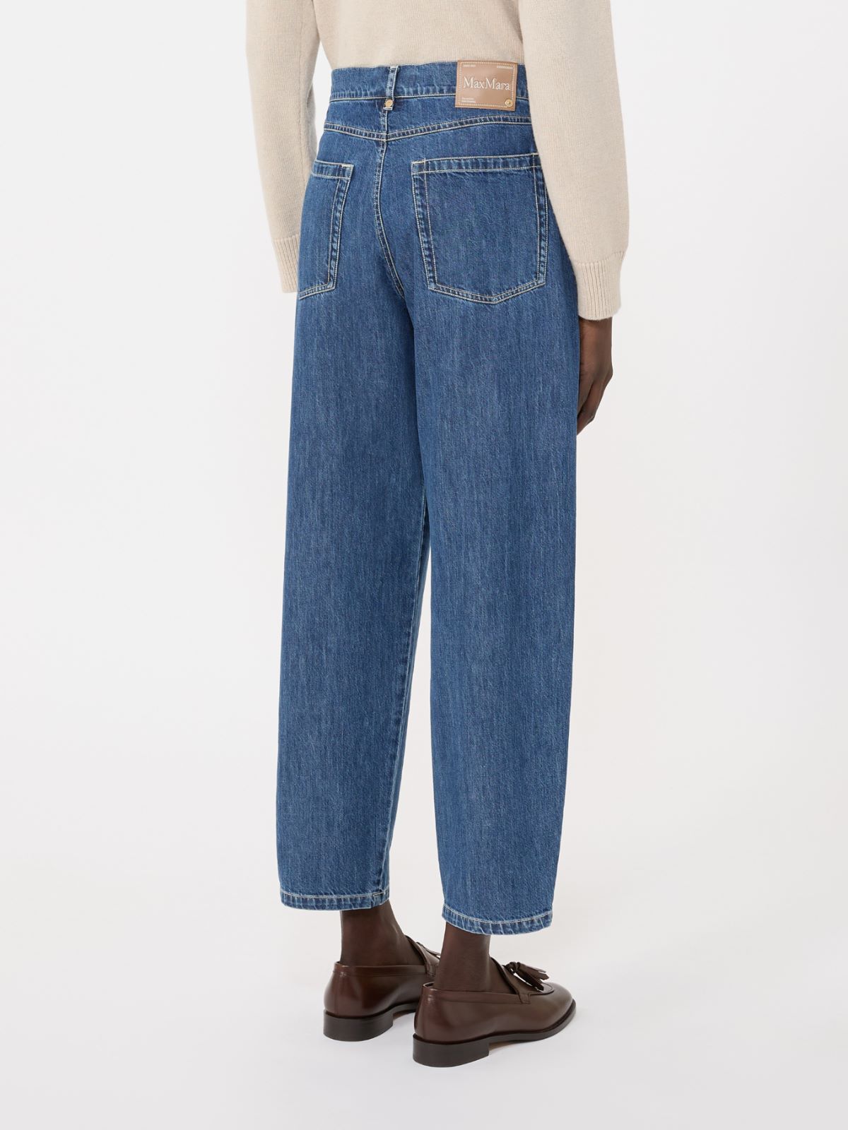 Cotton denim candle-leg jeans - Midnightblue