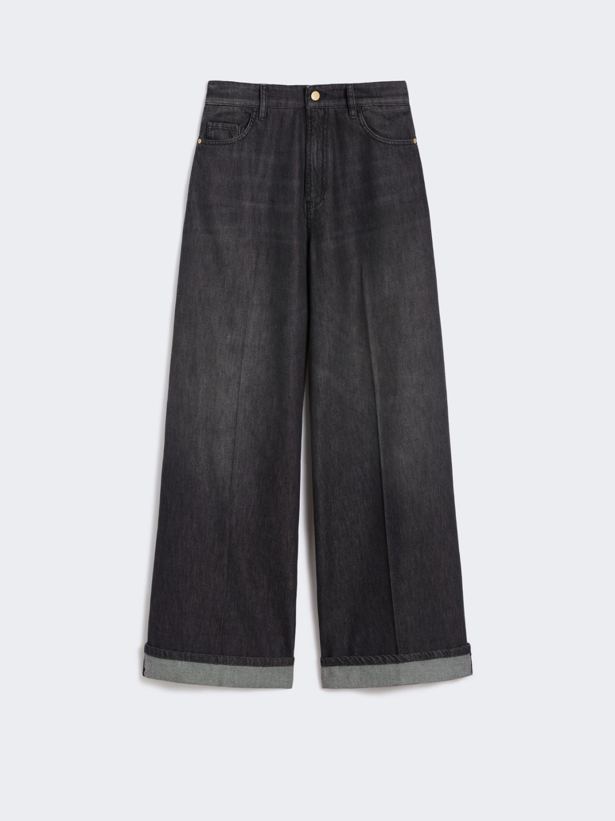 Denim turn-up jeans - Black
