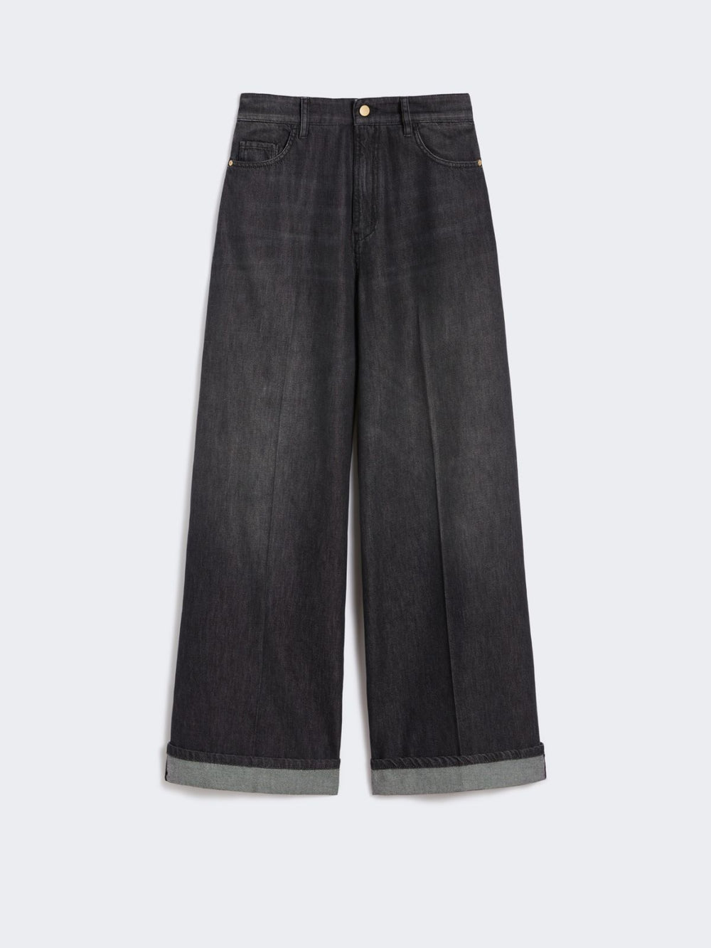 Denim turn-up jeans - Black